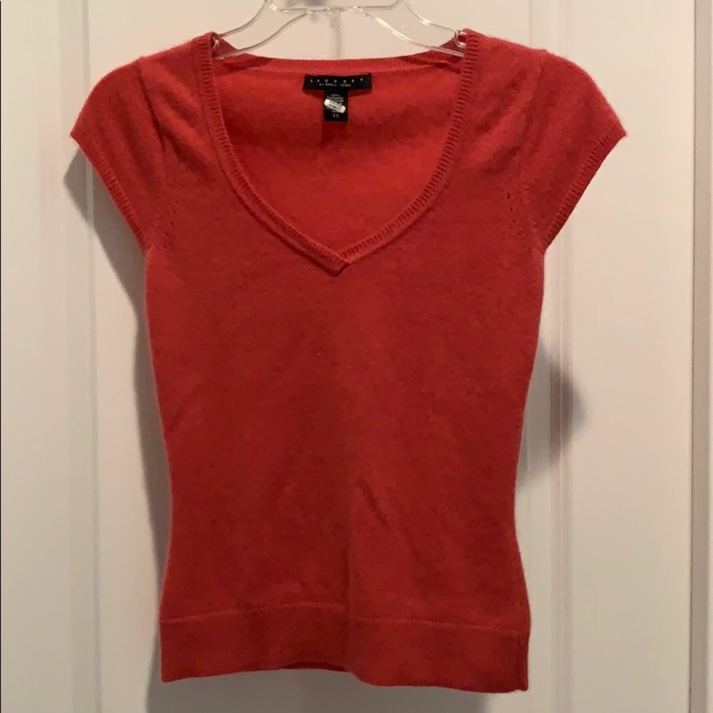 LAUNDRY Short Sleeve Cashmere Pink Sweater